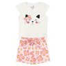 conjunto infantil feminino meia malhasuplex sublimado cat menina doce