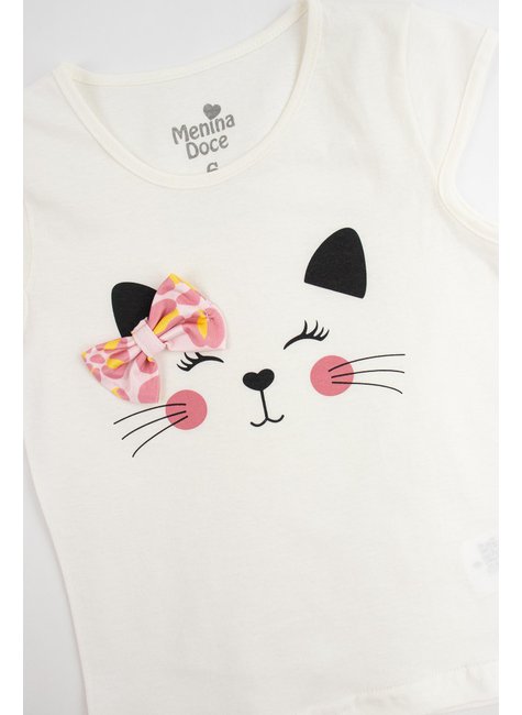 conjunto infantil feminino meia malhasuplex sublimado cat menina doce 4