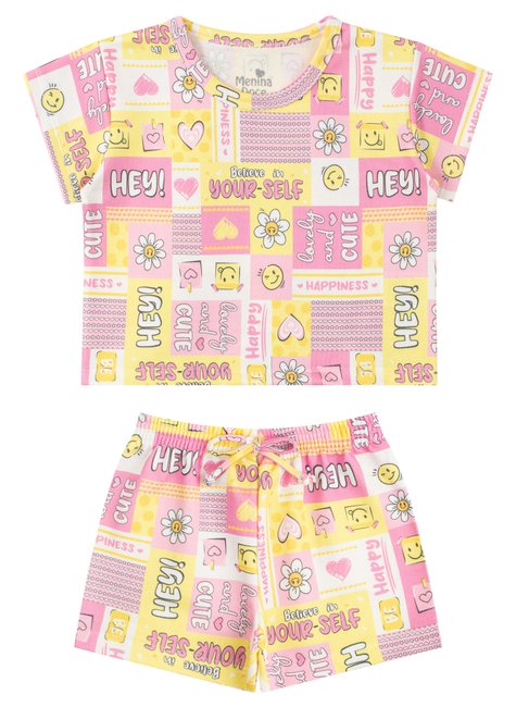 conjunto infantil feminino moletinho sublimado divertido menina doce 6