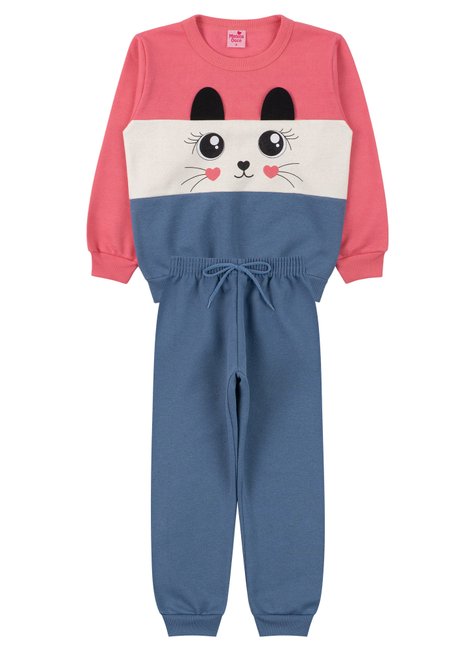 conjunto infantil feminino moletom peluciado cute menina doce 6