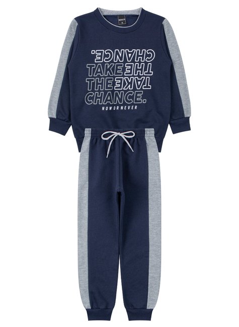 conjunto infantil masculino moletom peluciado take the chance mino s 6