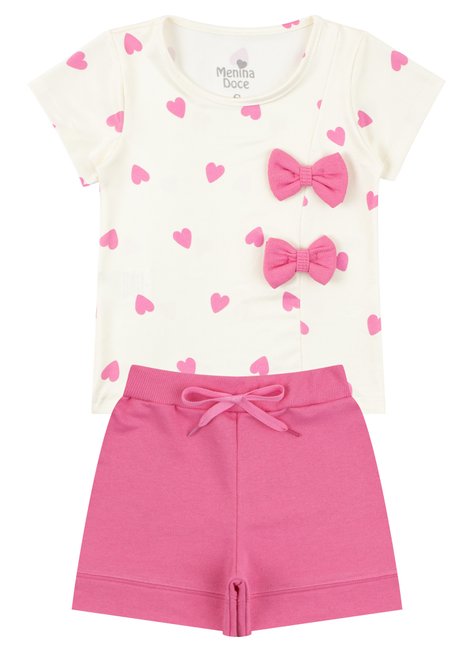 conjunto infantil feminino suplex sublimadomoletinho coracoes menina doce