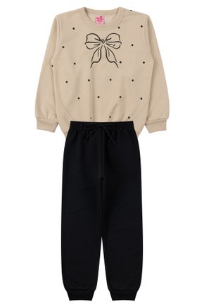 Conjunto Infantil Feminino Moletom Peluciado Laço - Menina Doce