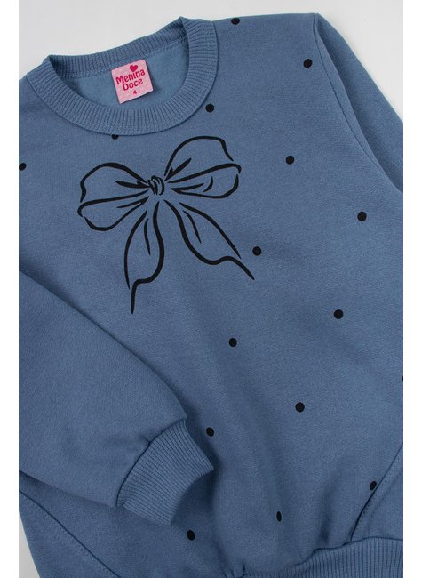 conjunto infantil feminino moletom peluciado laco menina doce 14