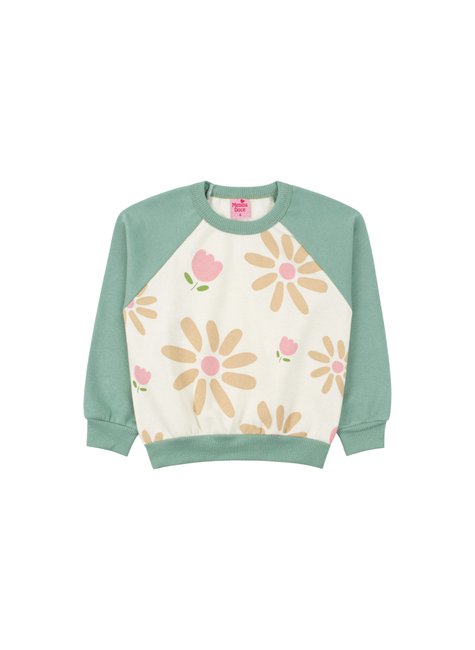 conjunto infantil feminino moletom peluciado flores menina doce 12