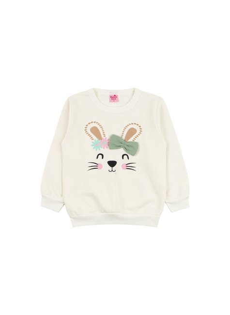 conjunto infantil feminino moletom peluciado rabbit menina doce 2