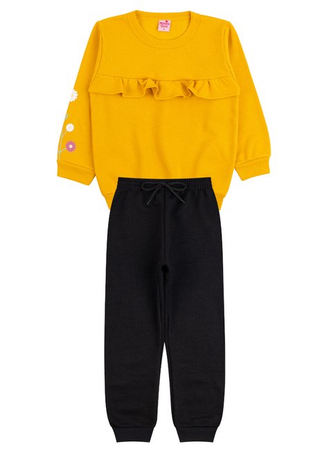 conjunto infantil feminino moletom peluciado charmosa menina doce