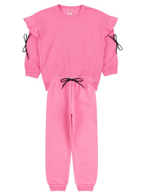 conjunto infantil feminino moletom peluciado beautiful menina doce 11