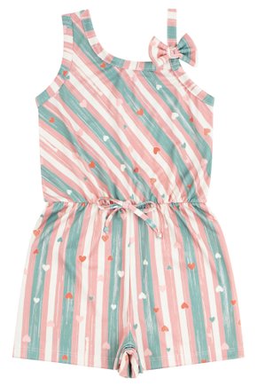 Macacão Infantil Feminino Suplex Sublimado Hearts - Menina Doce