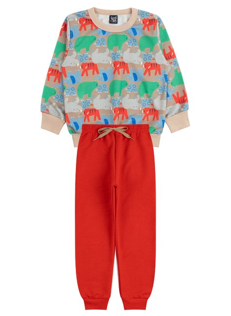 conjunto infantil masculino moletom sublimado peluciadomoletom peluciado animals good boy