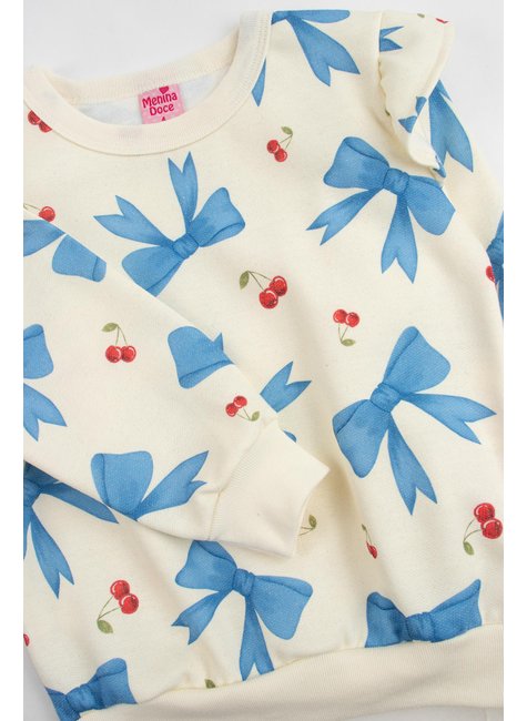 conjunto infantil feminino moletom sublimado peluciado lacos menina doce 4