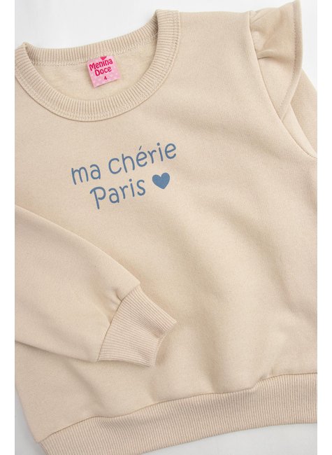 conjunto infantil feminino moletom peluciado ma cherie menina doce 9