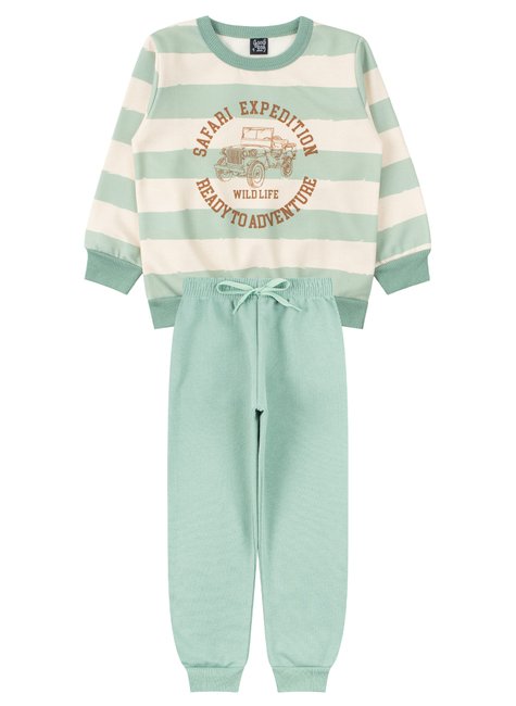 conjunto infantil masculino moletom peluciado wild life good boy