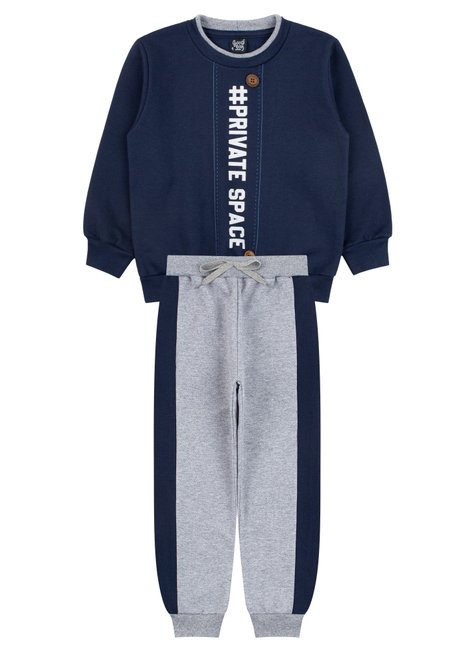 conjunto infantil masculino moletom peluciado private space good boy
