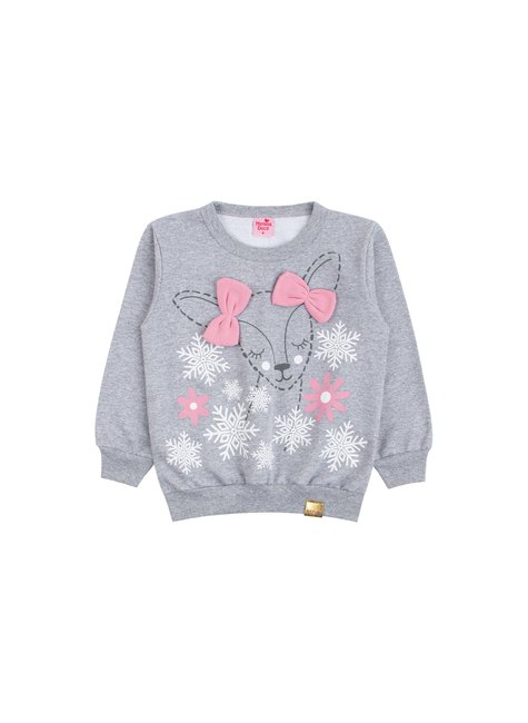 conjunto infantil feminino moletom peluciado winter menina doce 2