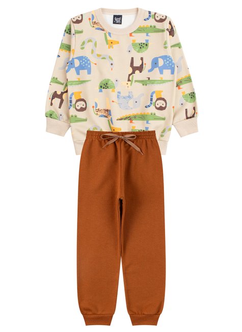 conjunto infantil masculino moletom sublimado peluciadomoletom peluciado animals good boy