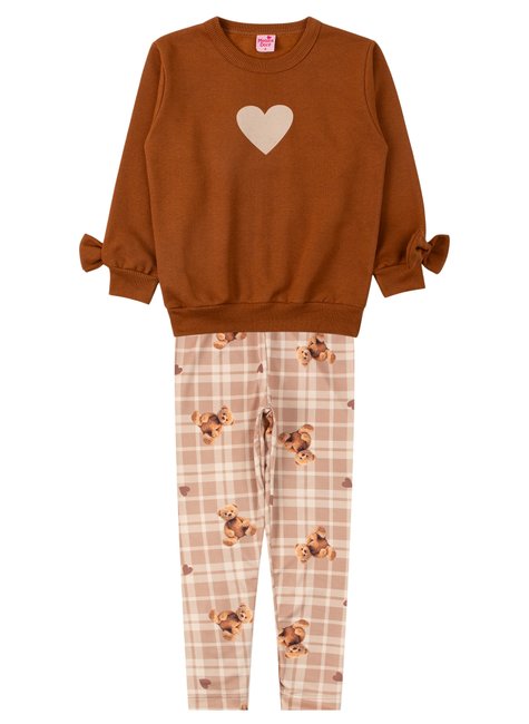 conjunto infantil feminino moletom peluciadosuplex sublimado beautiful menina doce