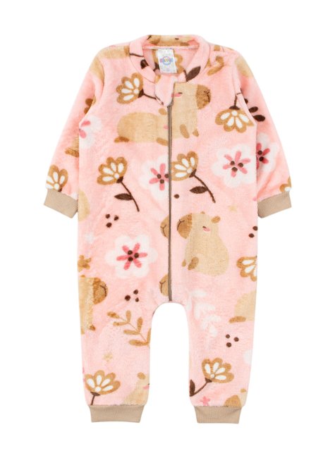 macacao infantil feminino peluciado fleece estampado diversos kappes 5