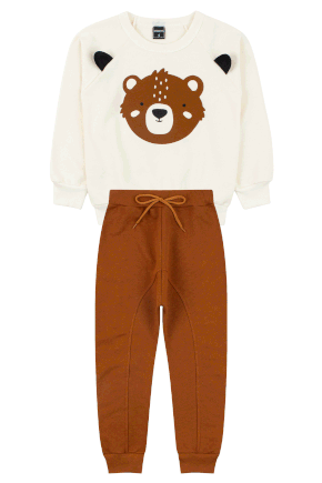 Conjunto Infantil Masculino Moletom Peluciado Bear - Mino's