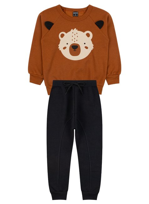 conjunto infantil masculino moletom peluciado bear mino s 6