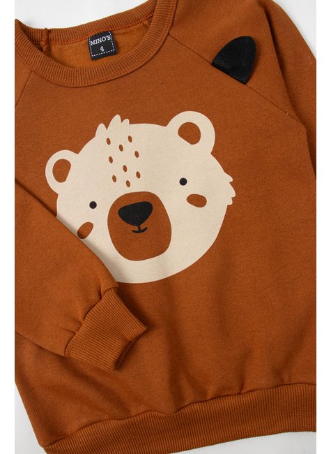 conjunto infantil masculino moletom peluciado bear mino s 9