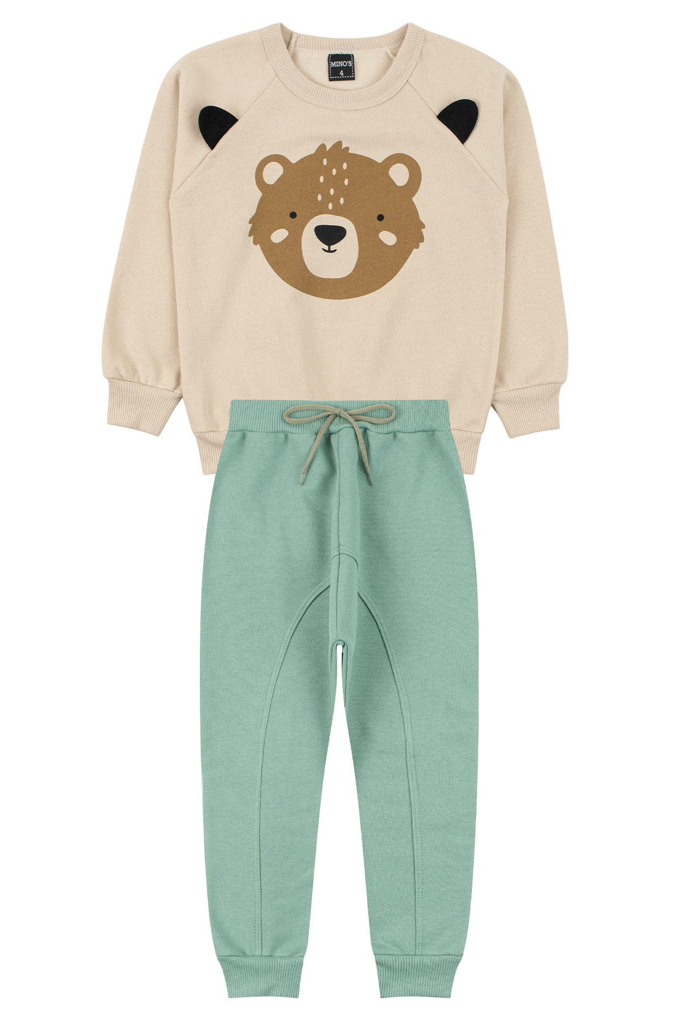 conjunto infantil masculino moletom peluciado bear mino s 3