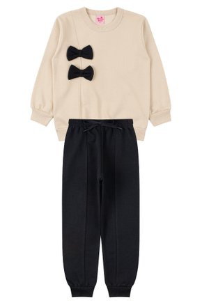 Conjunto Infantil Feminino Moletom Peluciado Laços - Menina Doce 