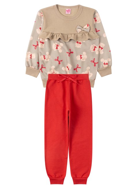 conjunto infantil feminino moletom sublimado peluciadomoletom peluciado lovely menina doce