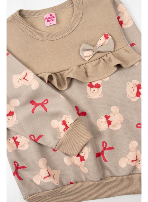 conjunto infantil feminino moletom sublimado peluciadomoletom peluciado lovely menina doce 4
