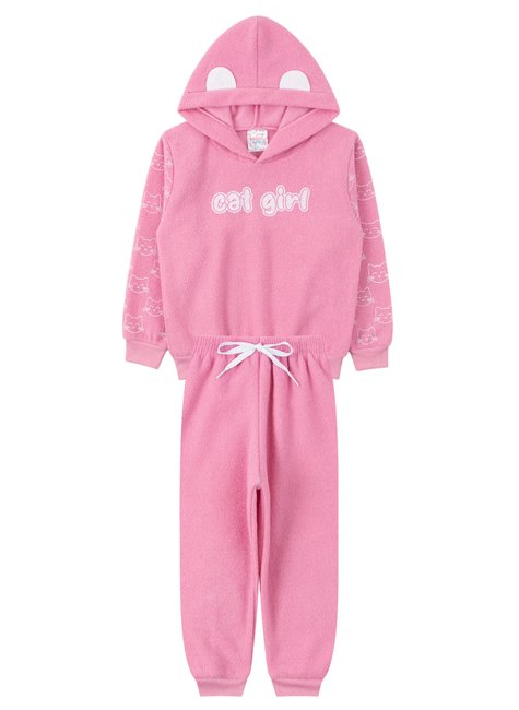 conjunto infantil feminino boucle peluciado cat girl india baby 6