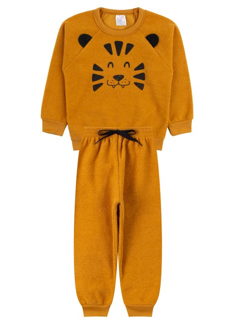 conjunto infantil masculino boucle peluciado tiger india baby 11