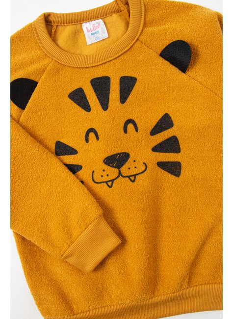 conjunto infantil masculino boucle peluciado tiger india baby 14