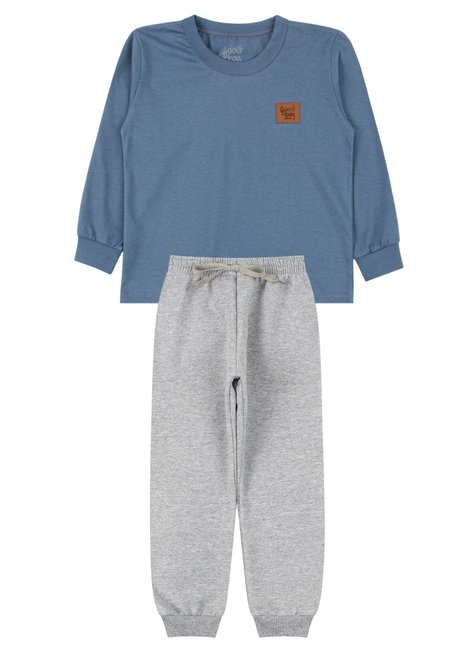 conjunto infantil masculino meia malhamoletom peluciado estiloso good boy