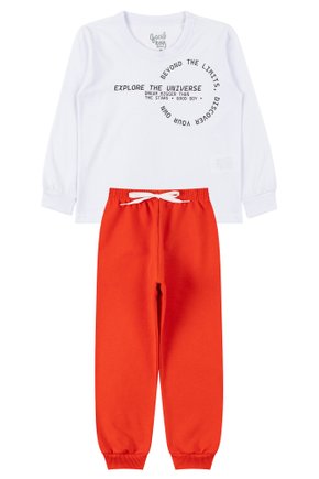 Conjunto Infantil Masculino Meia Malha/Moletom Peluciado Explore The Universe - Good Boy