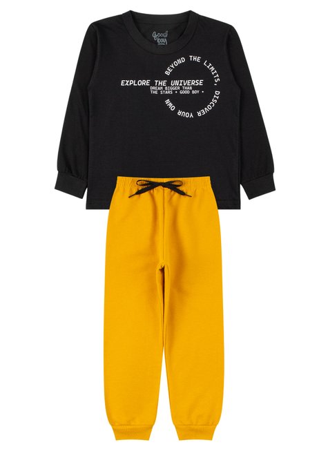 conjunto infantil masculino meia malhamoletom peluciado explore the universe good boy 6