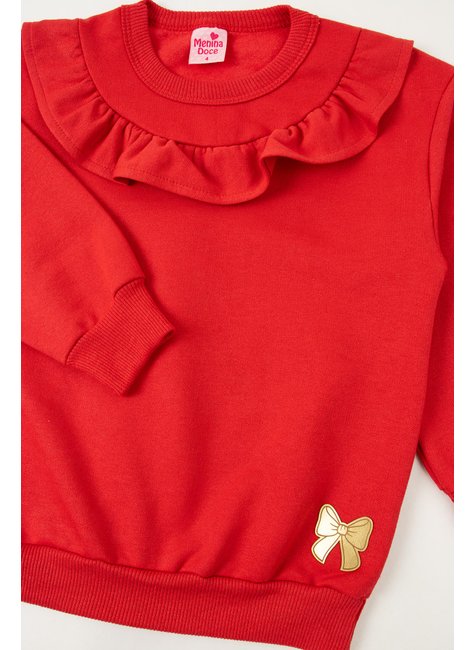 conjunto infantil feminino moletom peluciadosuplex sublimado lacos menina doce 14