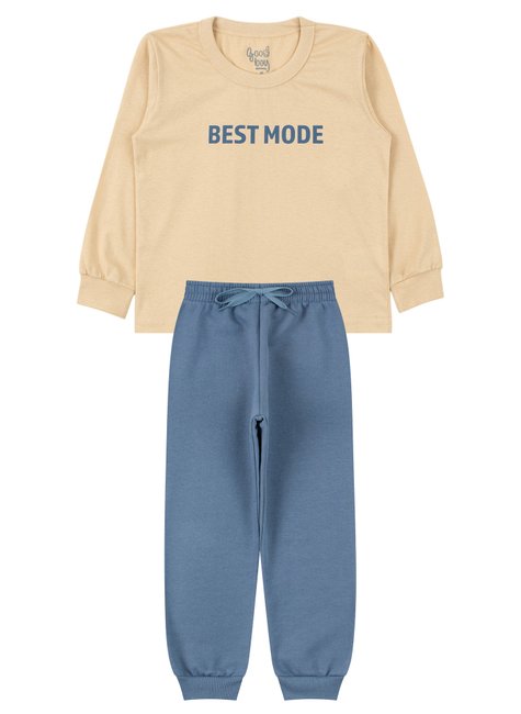 conjunto infantil masculino meia malhamoletom peluciado best mode good boy
