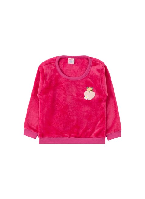 conjunto infantil feminino peluciado fleece bear india baby 2