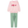 conjunto infantil feminino moletom peluciadoribana canelada love menina doce