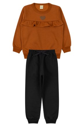 Conjunto Infantil Feminino Moletom Peluciado Heart - Moda Love