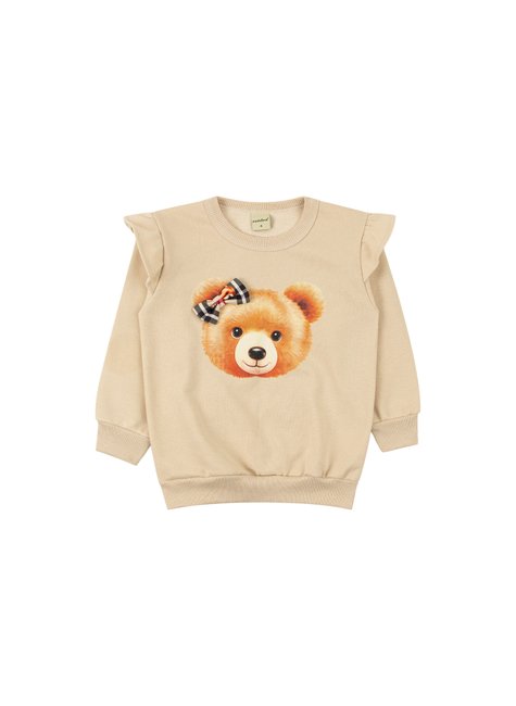 conjunto infantil feminino moletom peluciadosuplex sublimado bear moda love 2