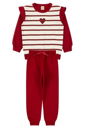Conjunto Infantil Feminino Moletom Peluciado Heart - Moda Love