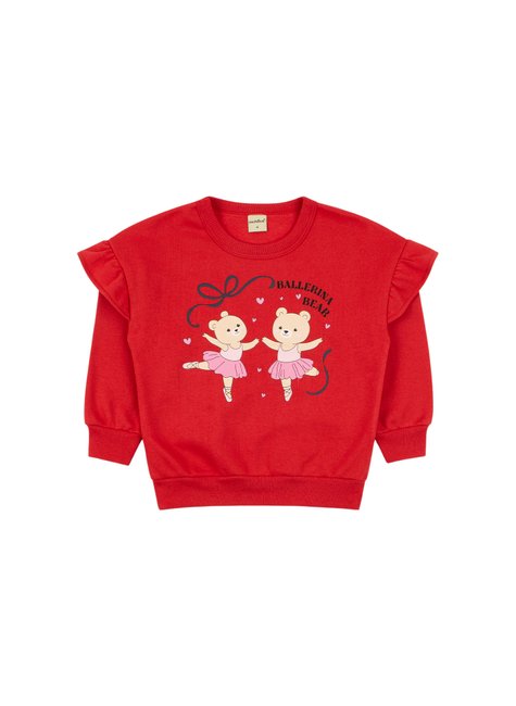 conjunto infantil feminino moletom peluciadoribana canelada ballerina bear moda love 12