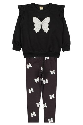 Conjunto Infantil Feminino Moletom Peluciado/Suplex Sublimado Laço - Moda Love