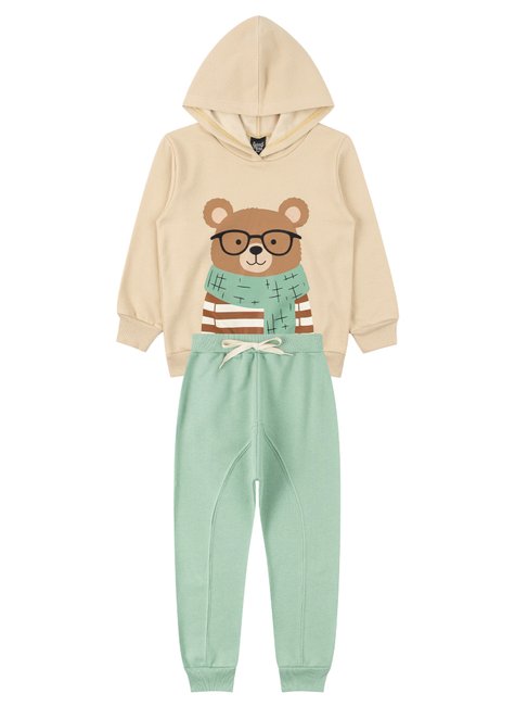 conjunto infantil masculino moletom peluciado bear good boy