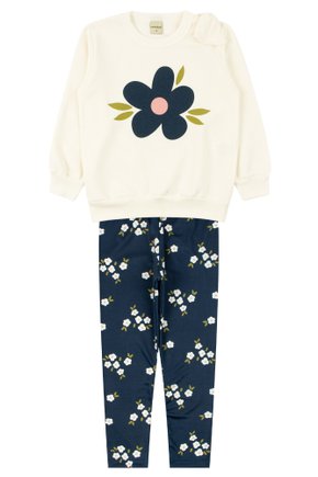 Conjunto Infantil Feminino Moletom Peluciado/Suplex Sublimado Flowers - Moda Love