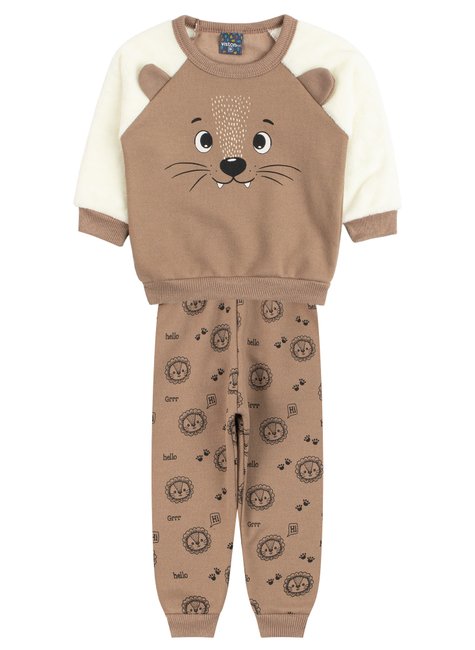 conjunto de bebe masculino moletom peluciadomoletom estampado peluciado cute viston