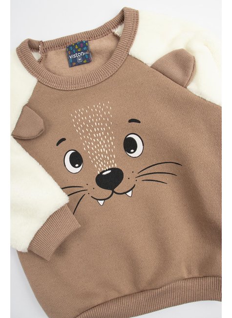 conjunto de bebe masculino moletom peluciadomoletom estampado peluciado cute viston 4