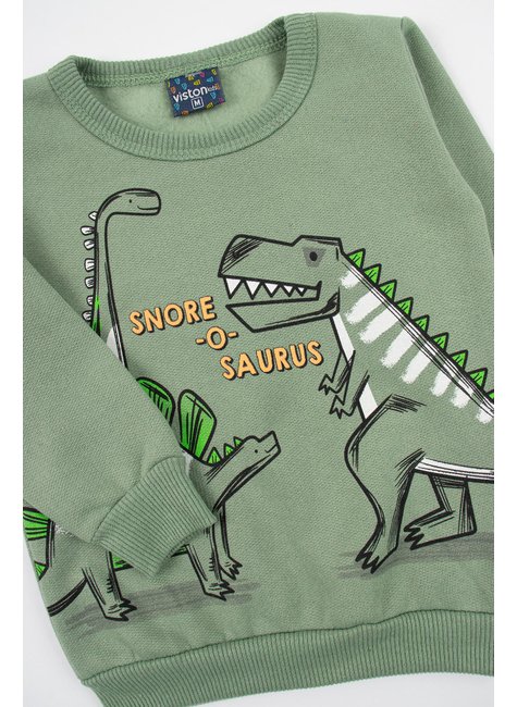 conjunto de bebe masculino moletom peluciadomoletom estampado peluciado dinossauros viston 4