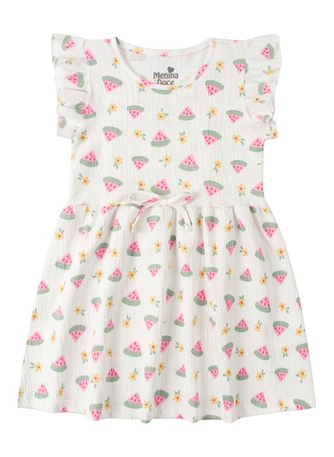 vestido infantil feminino malha ana ruga charme menina doce 3